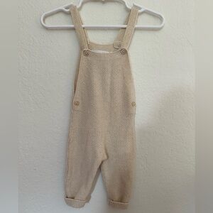 Zara Baby Beige Knit Overalls - 1-3M